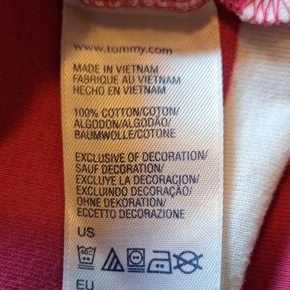 Tommy Hilfiger Pink Striped V Neck Tee Size Small - Picture 5 of 6